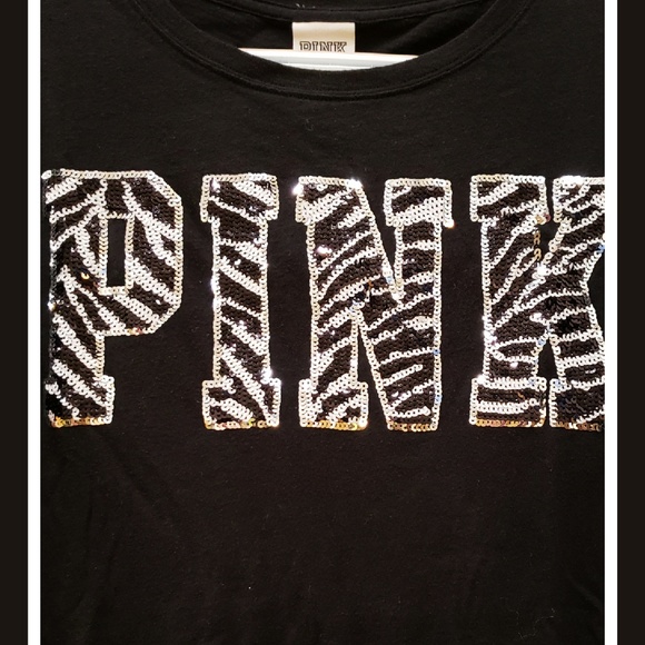 NWOT VS Pink Zebra Bling Tee - Picture 2 of 2